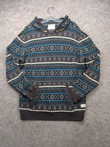 Moderner Unterhaltungspullover Herren Large Mehrfarbig Fair Isle Pullover Kapuze Skater - Bild 1 von 10