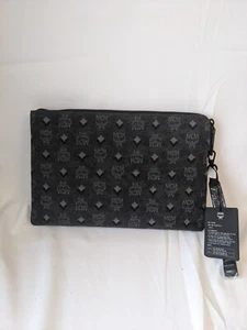 MCM Mujer Muñequera de Pie Bolsa En Jacquard Monograma Vintage Negro Mediano - Imagen 1 de 2