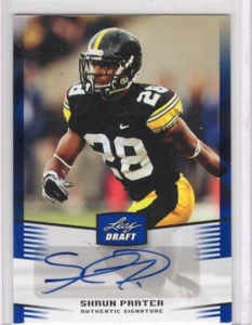 2012 Leaf Draft Autographs Blue Shaun Prater Auto Rookie Card Vikings Eagles RC - Picture 1 of 2
