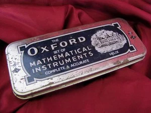 VINTAGE OXFORD MATHEMATICAL INSTRUMENTS EMPTY TIN BOX - Picture 1 of 3