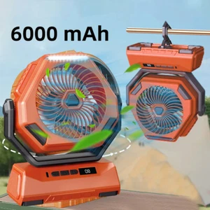 Camping Ventilator mit LED Lampe 6000mAh Akku Zeltventilator 3 Geschwindigkeite - Bild 1 von 12