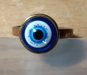 Anillo globo ocular banda de cobre espeluznante joyería de Halloween 6,5 - Imagen 1 de 7