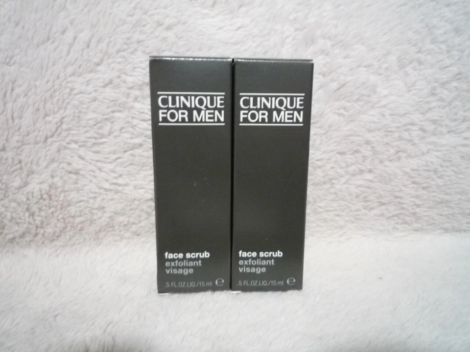 LOTE DE 2 ~ CLÍNICA PARA HOMBRES ~ EXFOLIANTE FACIAL ~ ROSTRO EXFOLIANTE ~ 0,5 OZ Foto 1 de 1