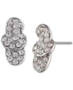 GIVENCHY Gold-Tone Crystal Knot Stud Earrings NEW $32 - Picture 1 of 6