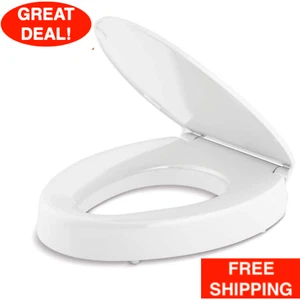 Elongated Toilet Seat Quiet Close User Comfort Hyten Elevated Quick Release NEW - Picture 1 of 24