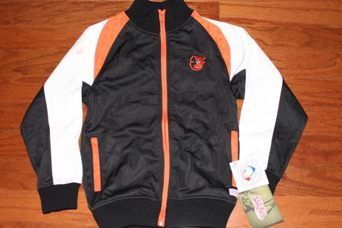 STITCHES BALTIMORE ORIOLES YOUTH GIRLS MLB TRACK JACKET FULL ZIP BLACK LARGE NWT Cover