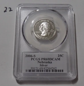 2006 S Washington quarter Nebraska State PCGS PR69DCAM 90% silver !!!NICE!!! - Picture 1 of 2