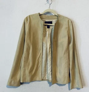 Ralph Lauren Collection Classics Giacca Donna 8 Marrone Chiaro Scamosciato Aperto davanti - Foto 1 di 5