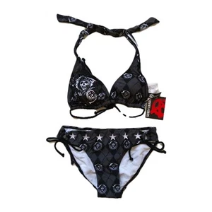 Sons Of Anarchy Womens Plaid Skull Bikini Set Small - Picture 1 of 2
