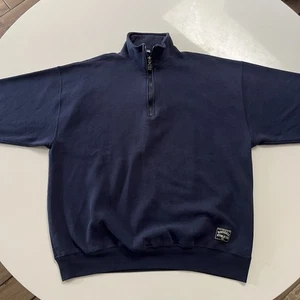 Vintage Russell Athletic 1/4 Zip Sweatshirt Mens XL Pullover Made In USA Blue - Picture 1 of 9