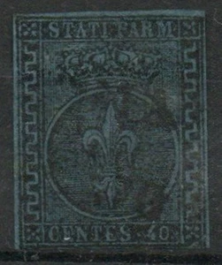 1852 PARMA N.5 AZZURRO VALORE USATO RR CAT € 1300 - Picture 1 of 1
