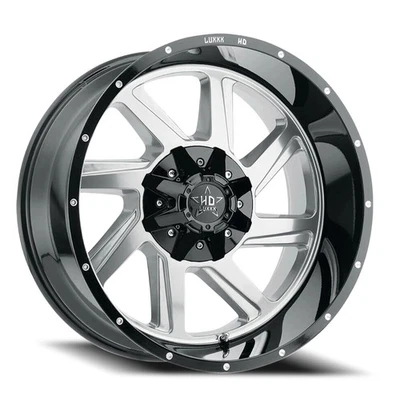 22x12 Luxxx HD LHD14 Gloss Black Polished Face Milled Wheel 6x135-5.5 (-44mm) - Image 1 of 4