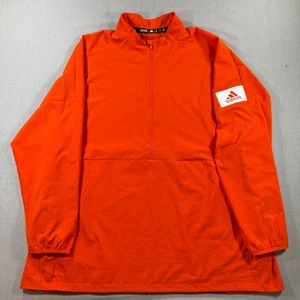 Adidas Game Mode Quarter Zip Jacket Mens 2XL Orange Pullover Golf Windbreaker - Picture 1 of 9