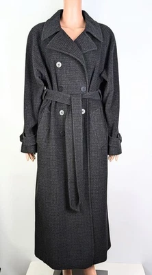 Jones New York Gray Wool Belted Double Breasted Raglan Sleeve Long Coat sz US 12 - Image 1 of 4