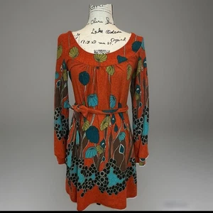 Anthropologie Aryeh Floral Print Dress Long Sleeve Casual Fall Tunic Dress Sz M - Picture 1 of 10