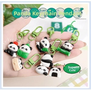 Cute Cartoon Panda Keyring Resin/Metal School Bag Pendant Backpack Decoration - Picture 1 of 19