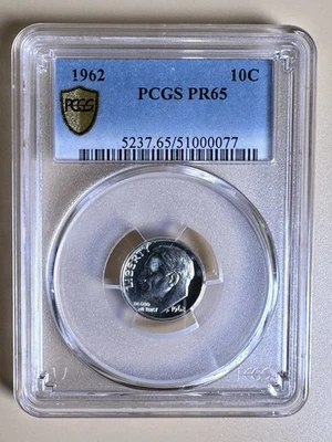1962 PCGS PR65 10c Roosevelt Dime 90% Constitutional Silver Cool Toning - Image 1 of 2