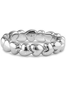 DEVATA Sterling Silver Sweet Heart Eternity Band Ring LVM2611 - Picture 1 of 8
