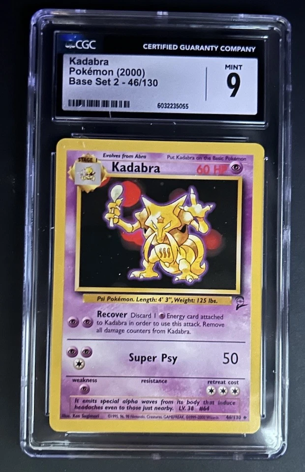 Pokemon Kadabra Base Set 2 #46 CGC 9 Mint - Image 1 of 1