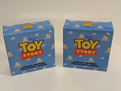 Par de relojes de pulsera Toy Story Pixar Fossil en latas de lonchera 1996 NUEVO Foto 1 de 4