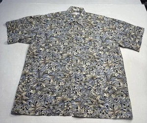 Pierre Cardin Shirt Mens XL Hawaiian Plant Floral Button Short Sleeve Button Up - Picture 1 of 13