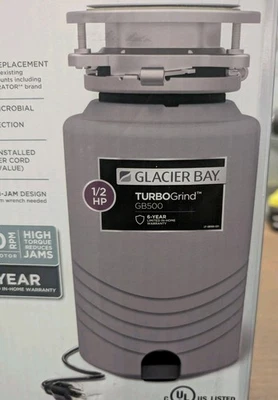 Glacier Bay TurboGrind 1/2 HP Continuous Feed Garbage Disposal with Power Cord - Image 1 of 4