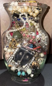 "Florero grande de vidrio de joyería con cuentas reutilizable hágalo usted mismo artículos artesanales 8"" X 5""" - Imagen 1 de 8