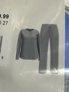 Croft & Barrow Damen Pyjama Set GR XL Grau Langarm Comfort & Joy Set Neu - Bild 1 von 9