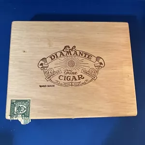 SCATOLA PORTASIGARI VINTAGE EL DIAMANTE FATTA A MANO IN LEGNO VUOTA - Foto 1 di 11