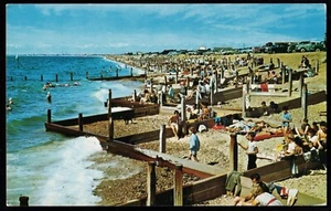 Eastoke Beach Sun Bathers Hayling Island Hampshire Postcard - Picture 1 of 2