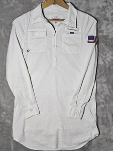 Vineyard Vines Popover Shirt Dress Youth Large White USA Flag - Picture 1 of 13