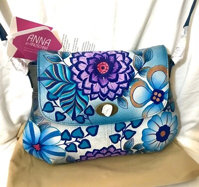 Bandolera Anuschka Anna NUEVA CON ETIQUETAS💙Flap-Over Turn-Lock-Summer Bloom 8287-SUB-B Foto 1 de 4