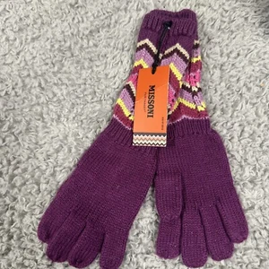 MISSONI for Target XS/S Purple Zig Zag 11" Long Knit Gloves NwT - Picture 1 of 2
