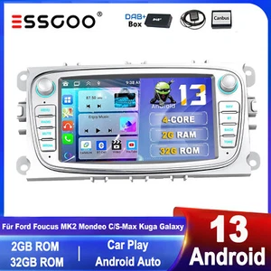 Autoradio Für Ford Galaxy Focus MK2 Mondeo C Max +DAB Android 13 32G GPS RDS SWC - Bild 1 von 13