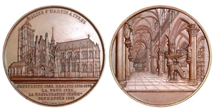 P271, Frankreich, 1847 Bronzemedaille von Wiener, Martinskirche von Ypern - Bild 1 von 3