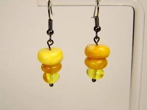 Baltic Amber Dangle Drop Earrings Multicolor Natural Stone Genuine Gemstone 1262 - Picture 1 of 10