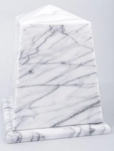 Urna de mármol natural grande/adulta 240 pulgadas cúbicas blanco mirador para cenizas - Imagen 1 de 1