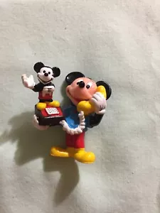 Mickey Mouse Figure On Mickey Telephone 2 Inch Tall - Picture 1 of 7