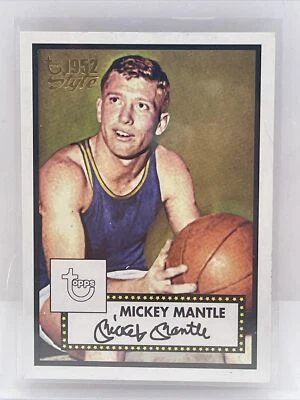 Mickey Mantle 2006 Topps 1952 Style Basketball #7 Yankees HOF - Image 1 of 2