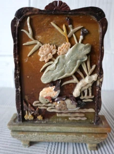 Antique Ink Stone Shoushan Stone Qing Dynasty China 1644-1912 Small Screen - Picture 1 of 6