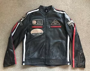 Aviatrix Mens Biker Jacket Soft Black Leather xip up XXL UK 44 / EU 54 BNWOT - Picture 1 of 11