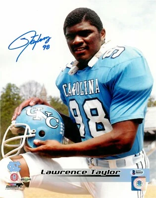 Lawrence Taylor North Carolina Tar Heels Signed 11x14 Photo Autographed BAS COA - Image 1 of 2
