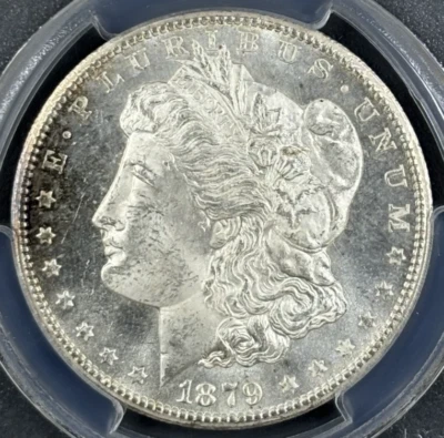 1879-CC $1 Morgan Dollar PCGS MS64+ CAC - Phenomenal Frosty & Flashy White Gem - Image 1 of 4