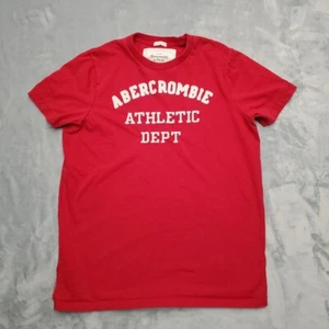 Abercrombie Fitch Shirt Youth L Red Muscle Short Sleeve Crew Y2K Single Stitch - Picture 1 of 9