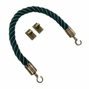40 mm schwarz Softline entwurmt in grün Absperrseil x 1 m c/w antike Haken - Bild 1 von 4