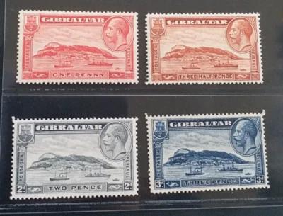 GIBRALTAR 1921 KG V 1d to 3d SG 110 - 113 Sc 96 - 99 pictorial set 4 MNH - Image 1 of 2