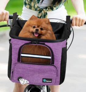 PetAmi Dog Bike Basket SoftSided Ventilated Dog Bike Carrier Backpack Dog Pet Bi - Picture 1 of 2