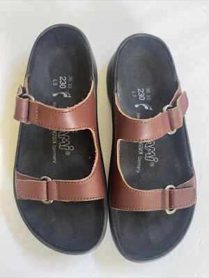 Birkenstock Tatami Brown Leather Sandals - Straps Slides EUC - Size 36/35 - Image 1 of 4