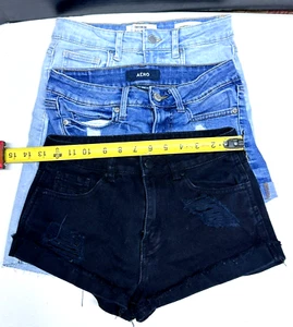 Junior 's Denim Shorts Measured W26” Lot Of 3 See Description - Picture 1 of 3