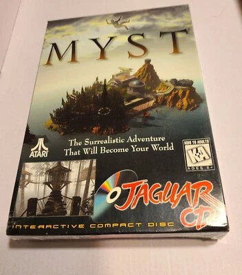 1993 NEW SEALED MYST Atari Jaguar CD game LONG BOX (dented/creased: see photos) - Image 1 of 4